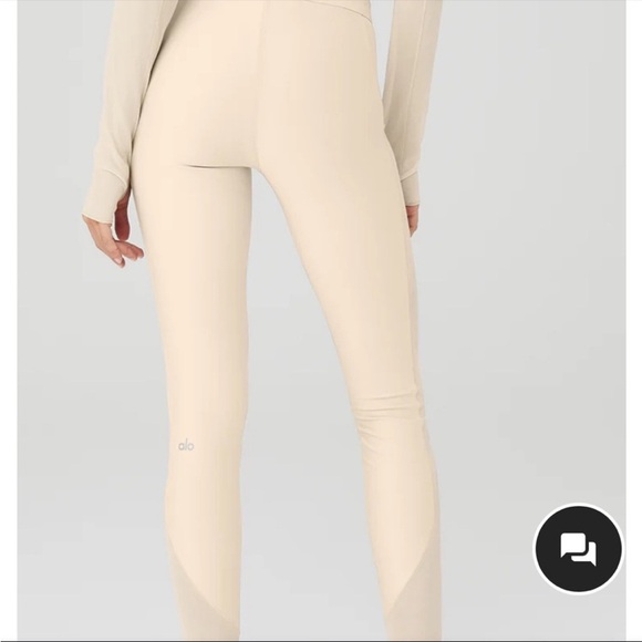 ALO Airlift High Waist Ballet Dream Legging Mesh Side Panel Performance Cream XS - Picture 4 of 13